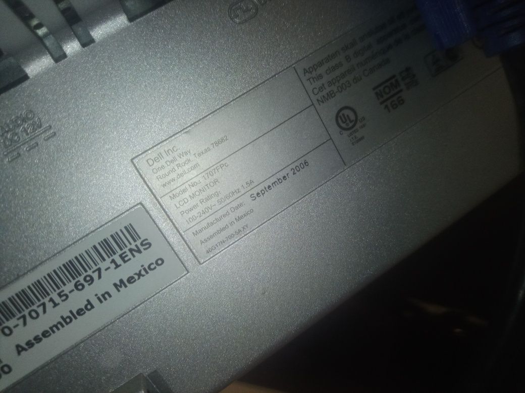 dell monitor 17" 1707Fpc obrotowy pivot usb DVI-D głośniki wysyłka