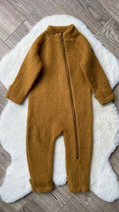 Mikk-line musztardowy kombinezon merino rozmiar 80