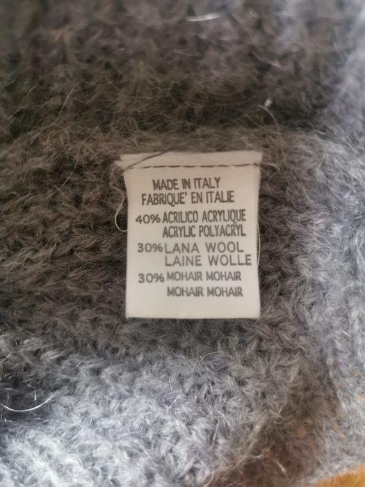 Szary kardigan kamizelka, w składzie wełna z moherem r. M – nowy