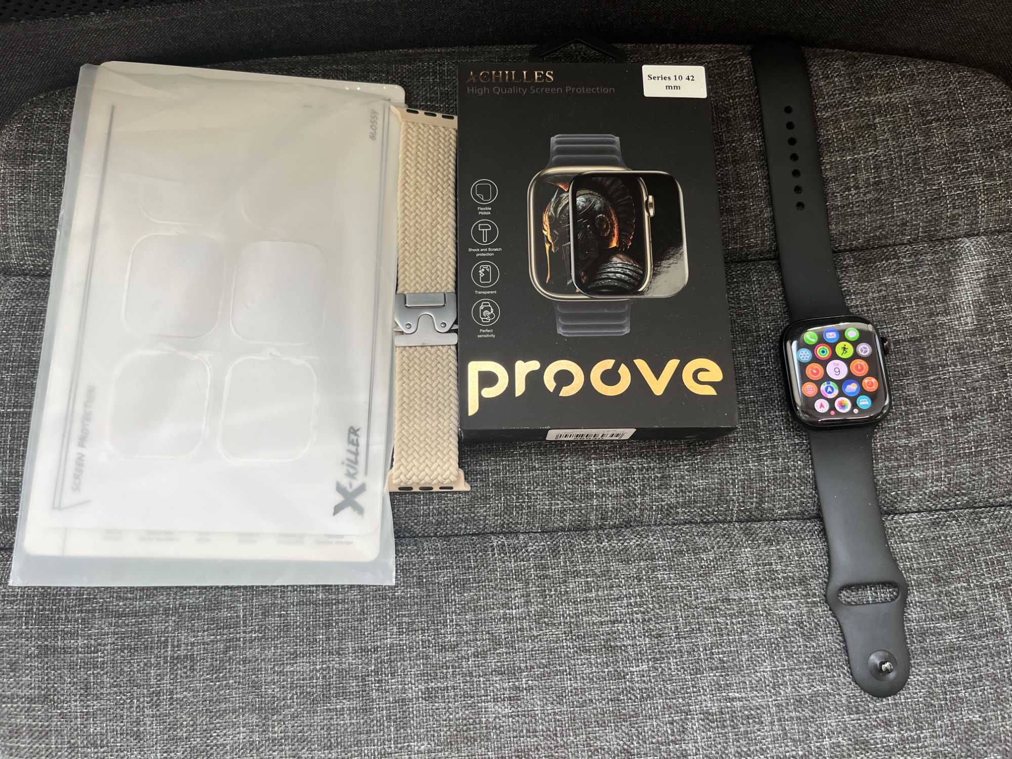 Apple Watch Series 10 42mm Jet Black + аксессуары + гарантия до 2026