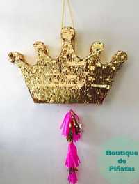 Piniata dla księżniczki prezent, litera, korona, torebka, motylek