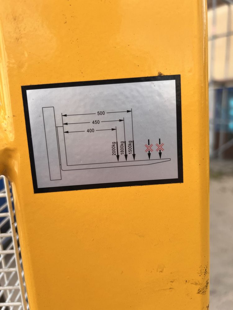 Wózek hydrauliczny 2T 2000kg 160cm podnośnikowy z rozsuwanymi widłami