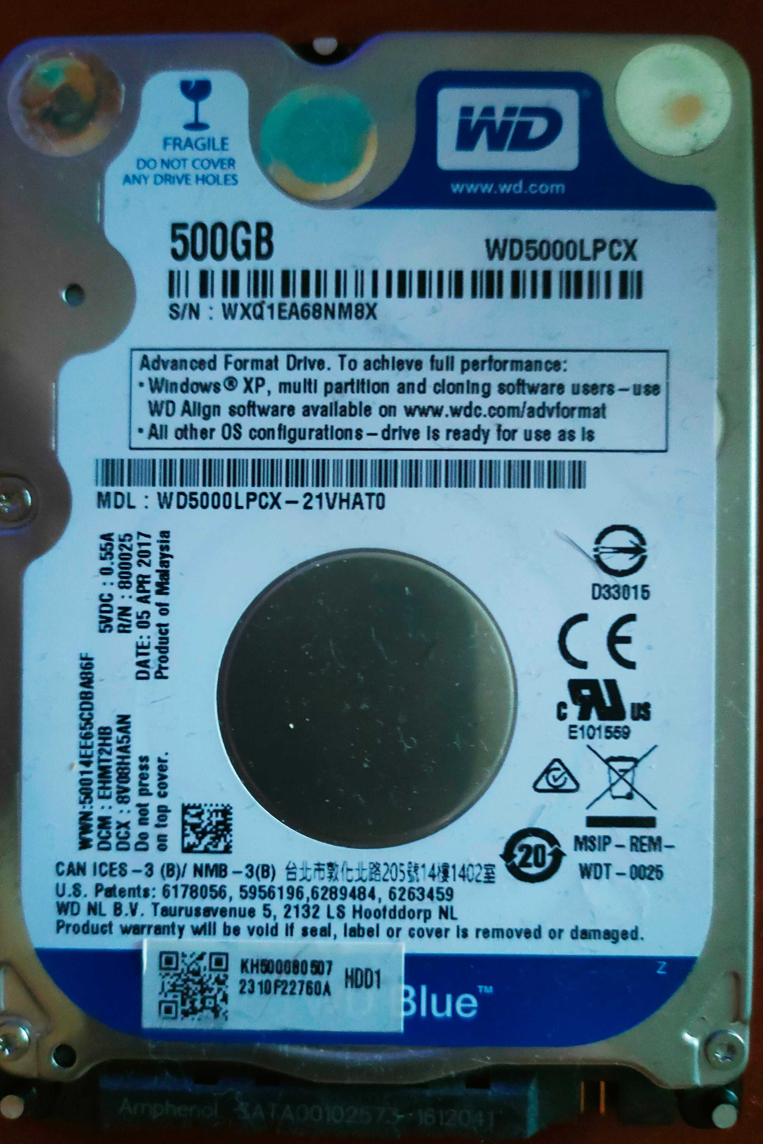 Жесткий диск WD Blue 500 гб 2.5" WD5000LPCX