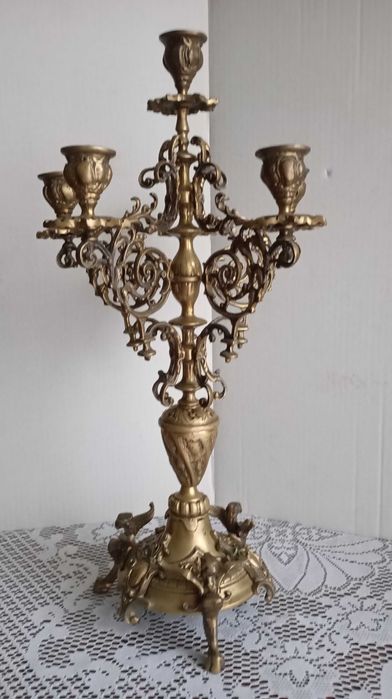 Świecznik  -  Kandelabr -  mosiądz