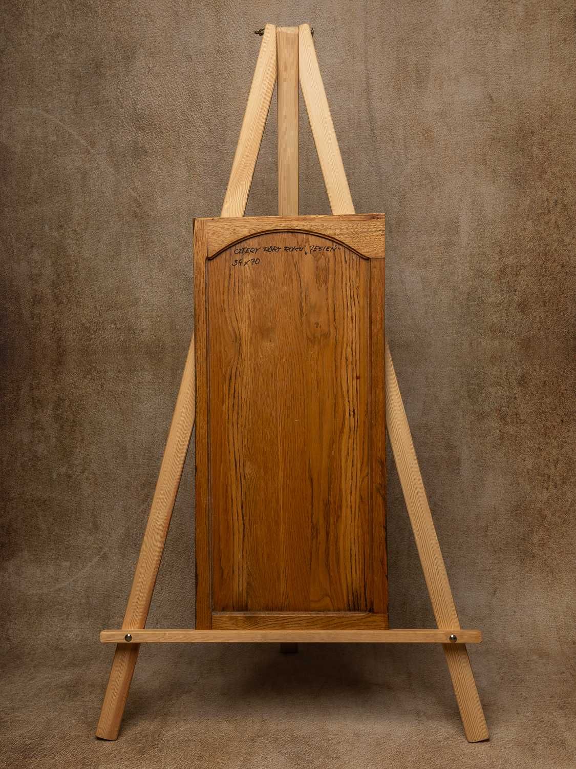 Obraz olejny na 100-letnim drewnie dębowym  34 x 70 cm