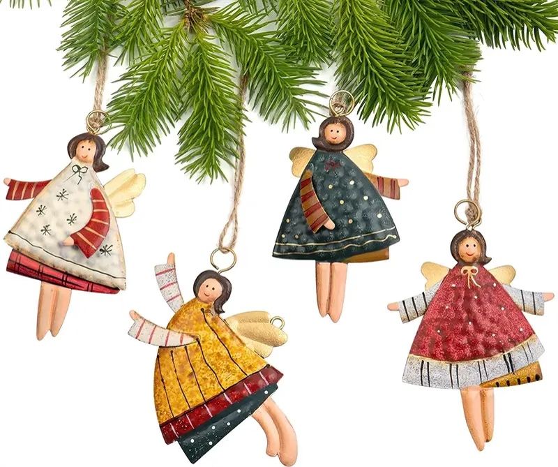 Conjunto de 4 anjinhos de Natal