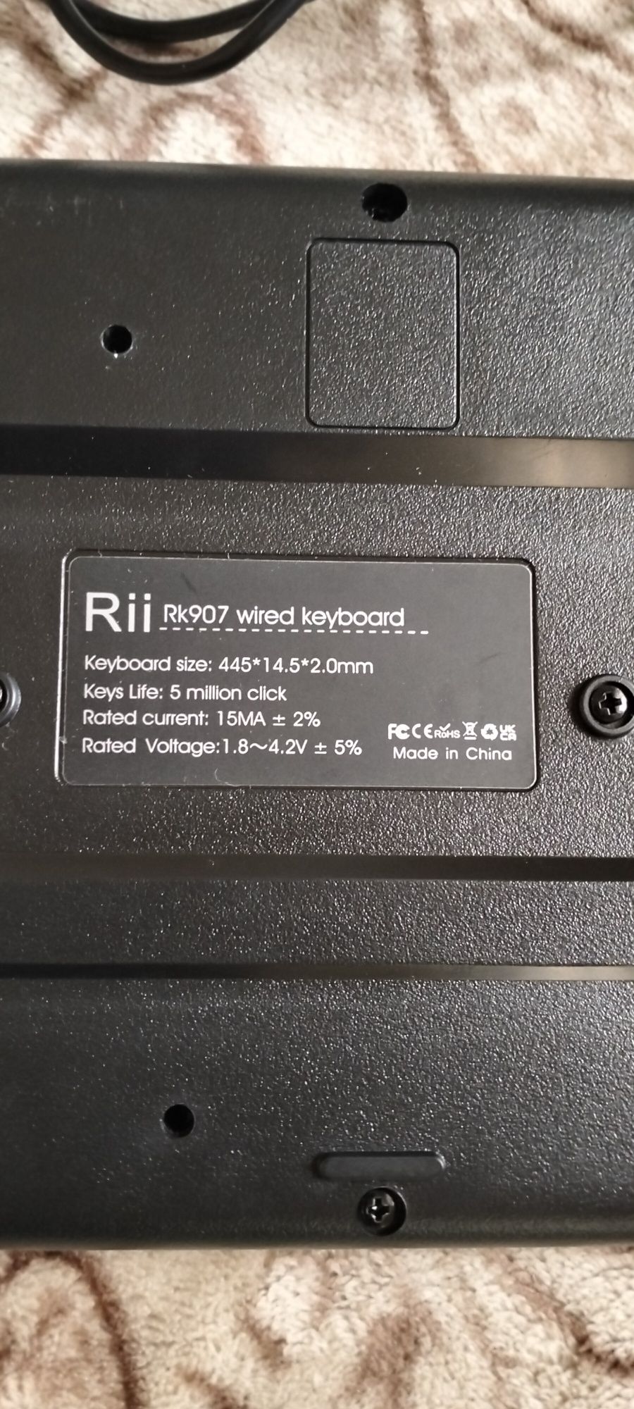 Ультратонкая проводная usb-клавиатура для пк, RII rk907