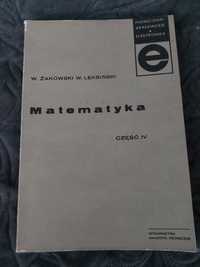 Matematyka, Żakowski, Leksiński, czesc IV, podreczniki akademickie