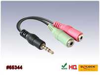 NOWY Adapter Rozgałęziacz Delock Stereo Jack 3,5mm - 2x Jack 3,5mm gn