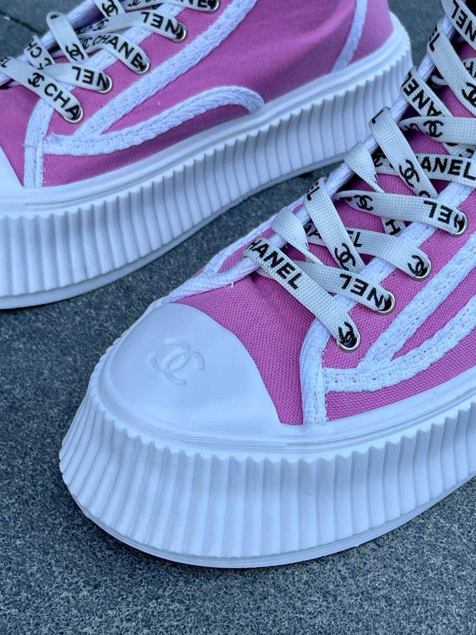 АКЦІЯ! Жіночі кросівки Chanel Sneakers Platform ‘Pink’ (36-40 р.)