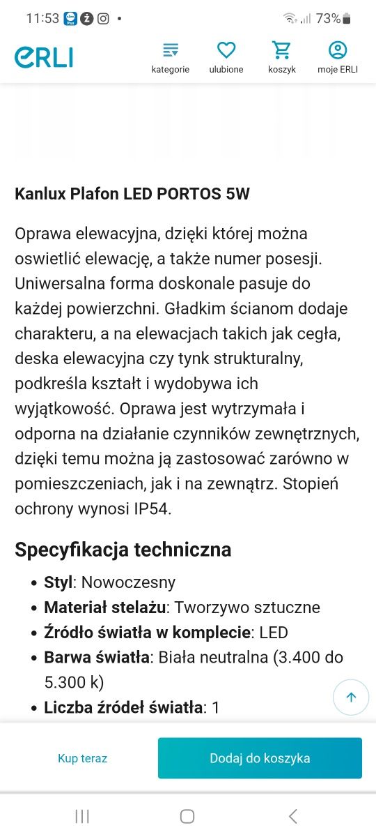 Lampa szczelna minimalistyczna