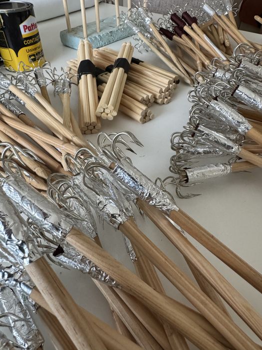 Piteiras artesanais para pesca Polvo ( 8 Anzois )