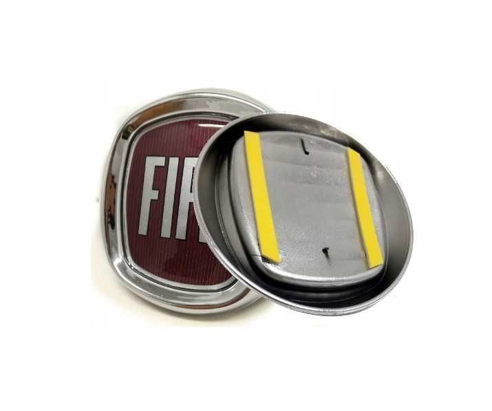 Emblemat znaczek zamiennik do Fiat czerwony 95 mm przód tył