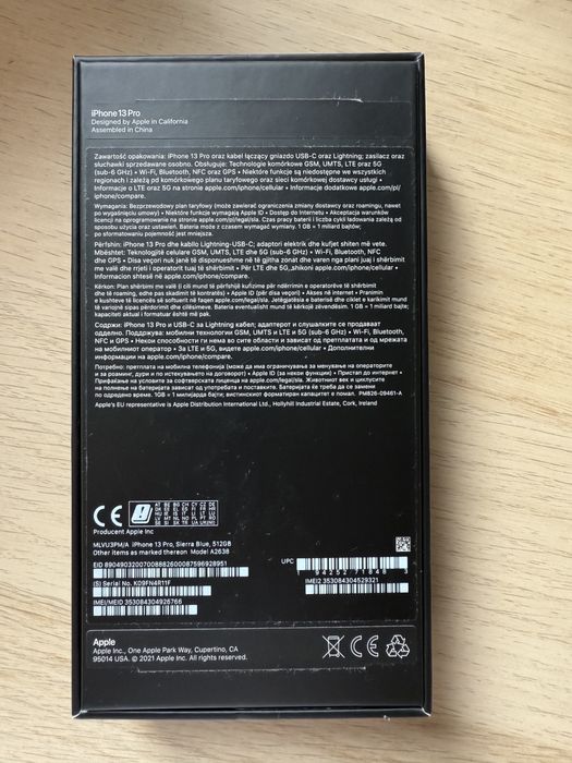 Iphone 13 pro 512 GB niebieski Sierra Blue