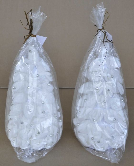 Choinki Świąteczne Wykonane Ręcznie z Płatków Kosmetycznych Nowe