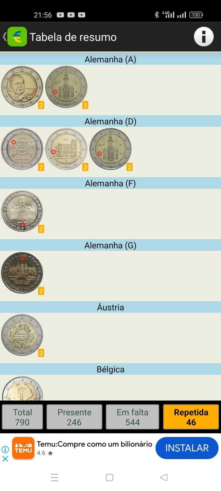 Moedas Comemorativas EUR 2,00 non-PT (estrangeiras)