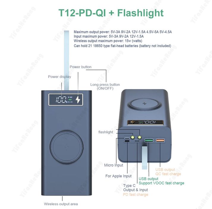 Корпус повер банка 21 х 18650