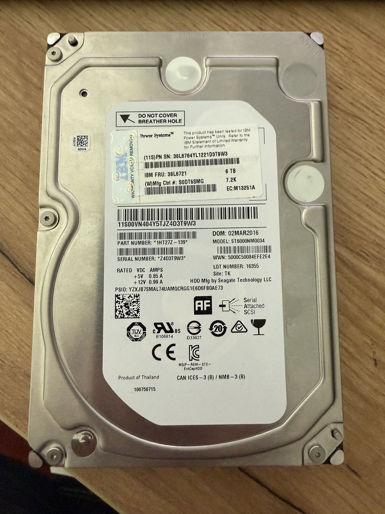Dysk twardy Seagate 6tb hdd sas