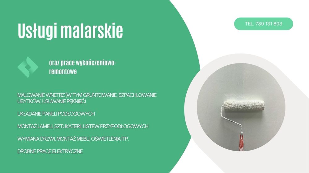Usługi malarskie oraz wykończeniowo-remontowe