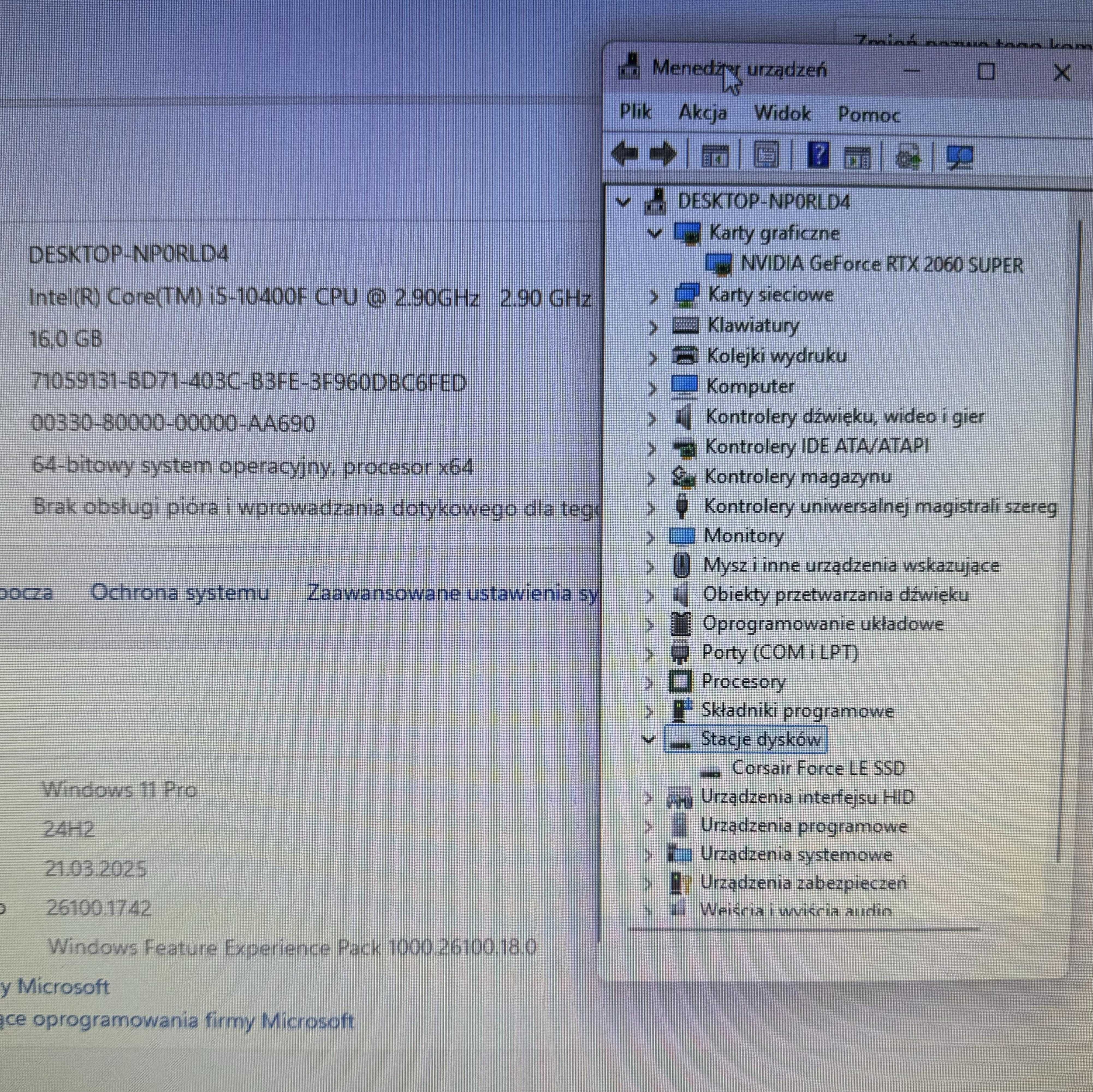 komputer do gier rtx2060s i5 10400f 512ssd