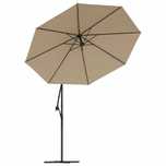 Zamienne pokrycie parasola ogrodowego 8 żeber 350cm taupe