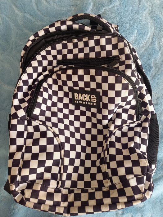 Plecak Back UP do szkoły, 20l, 3 komory, szachownica