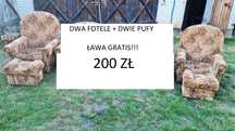 Fotele i pufy po 2 sztuki. Ława GRATIS! Zestaw TYLKO 200 ZŁ