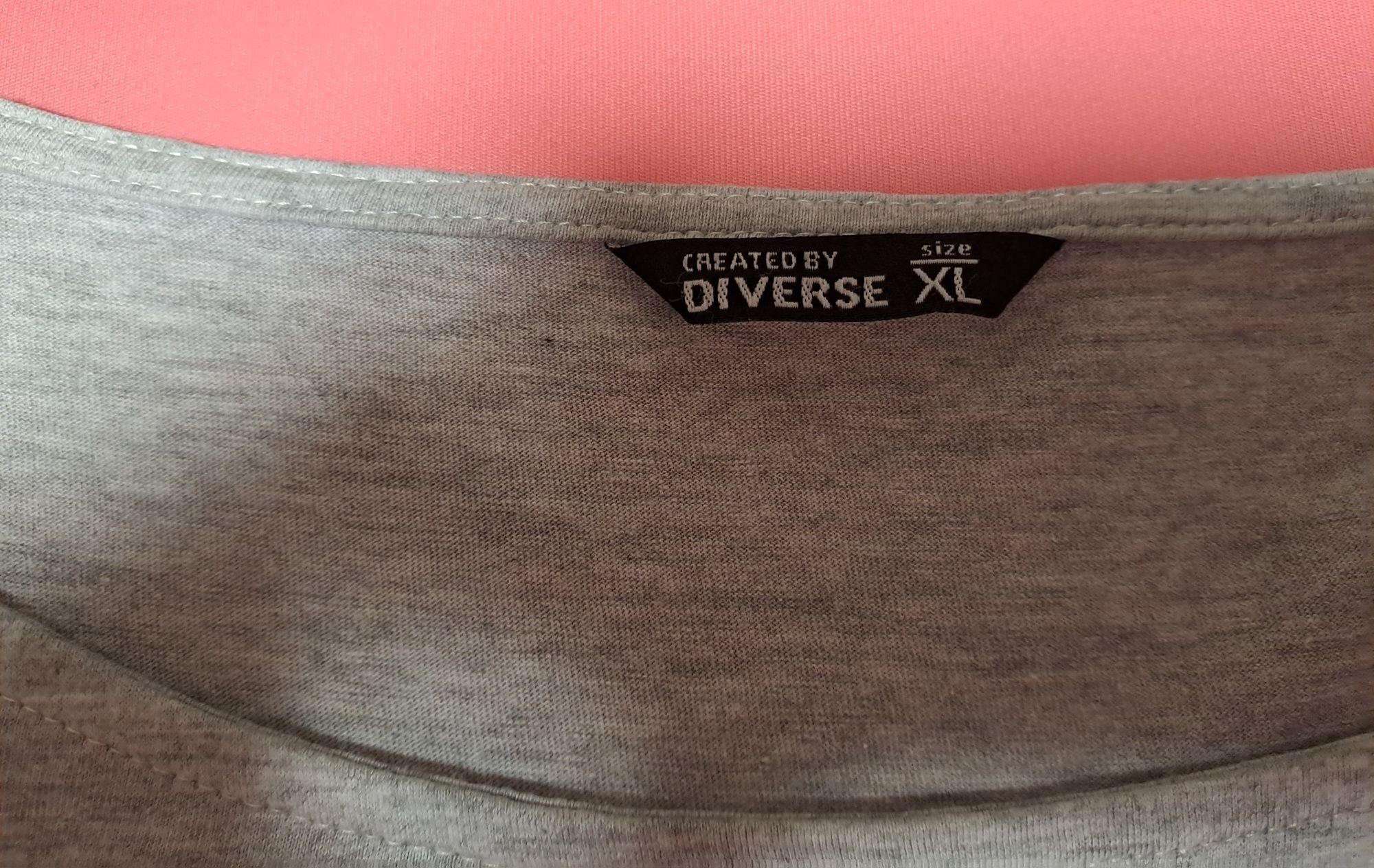 Koszulki 3 szt. długie, Diverse XL, M szara,  czarna 42 z nadrukiem