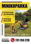 WYNAJMĘ MINIKOPARKĘ 1t+przyczepka pod minikoparkę