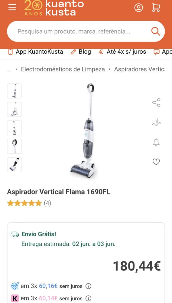 Aspirador flama 1690FL novo em caixa selado