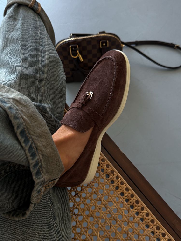 Лофери Loro Piana Loafers Brown коричневі