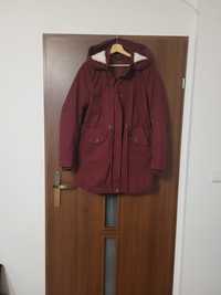 Kurtka parka damska hm h&m burgundowa bordowa zimowa wiosenna