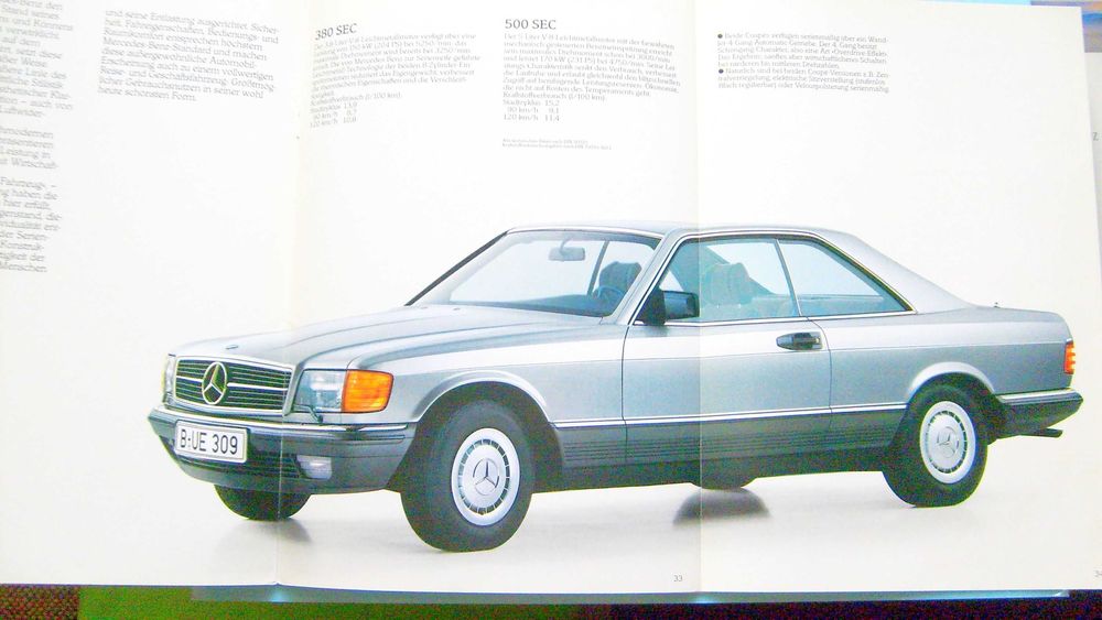 Mercedes 1985 Program - W123 W201 W124 W126 C126 R107 prospekt 44 str.
