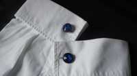 Spinki do mankietów koszuli Kol.  Czarny z niebieskim okrągły