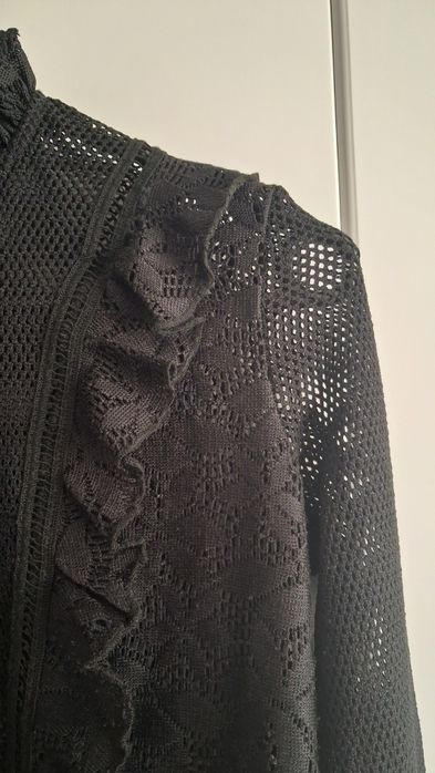 Bluzka ozdobna Reserved wygodna 34 36 czarna siatka