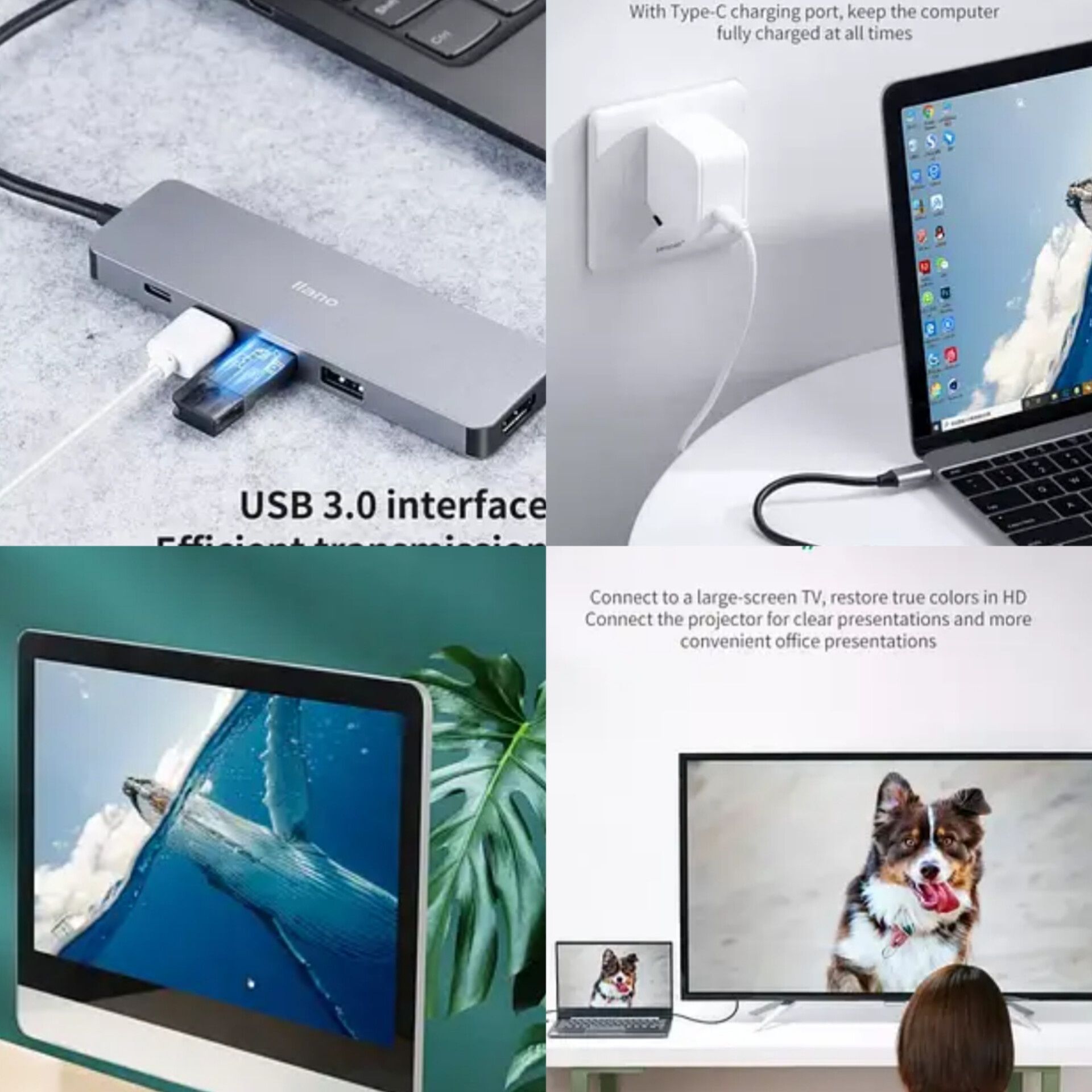 Алюмінієвий usb tupe C 3.0 Хаб концентратор 5-в-1