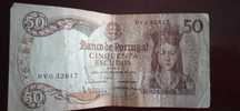 Nota de 50 escudos ouro Rainha Santa Isabel 28/02/1964