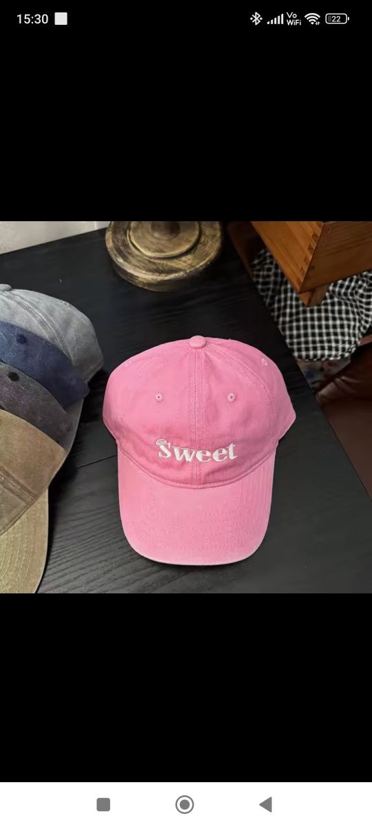 Hit Czapka  z daszkiem baby pink róż dżokejka NY New York unisex