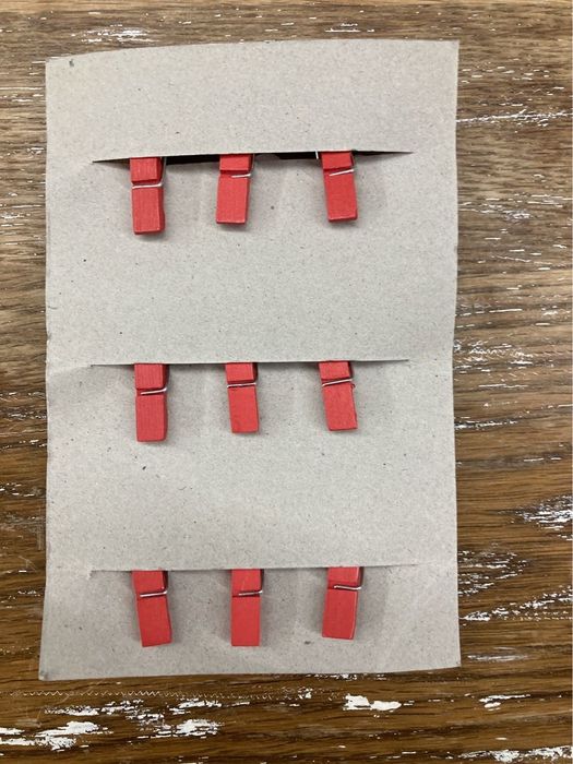 Klamerki ozdobne, świąteczne 9 szt., serduszka Christmas 3,5 cm