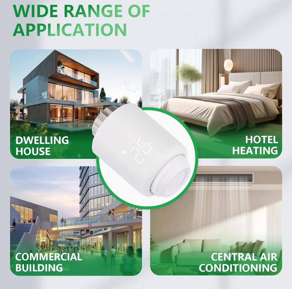 Zigbee Termostat TRV601 z 6 adapterami