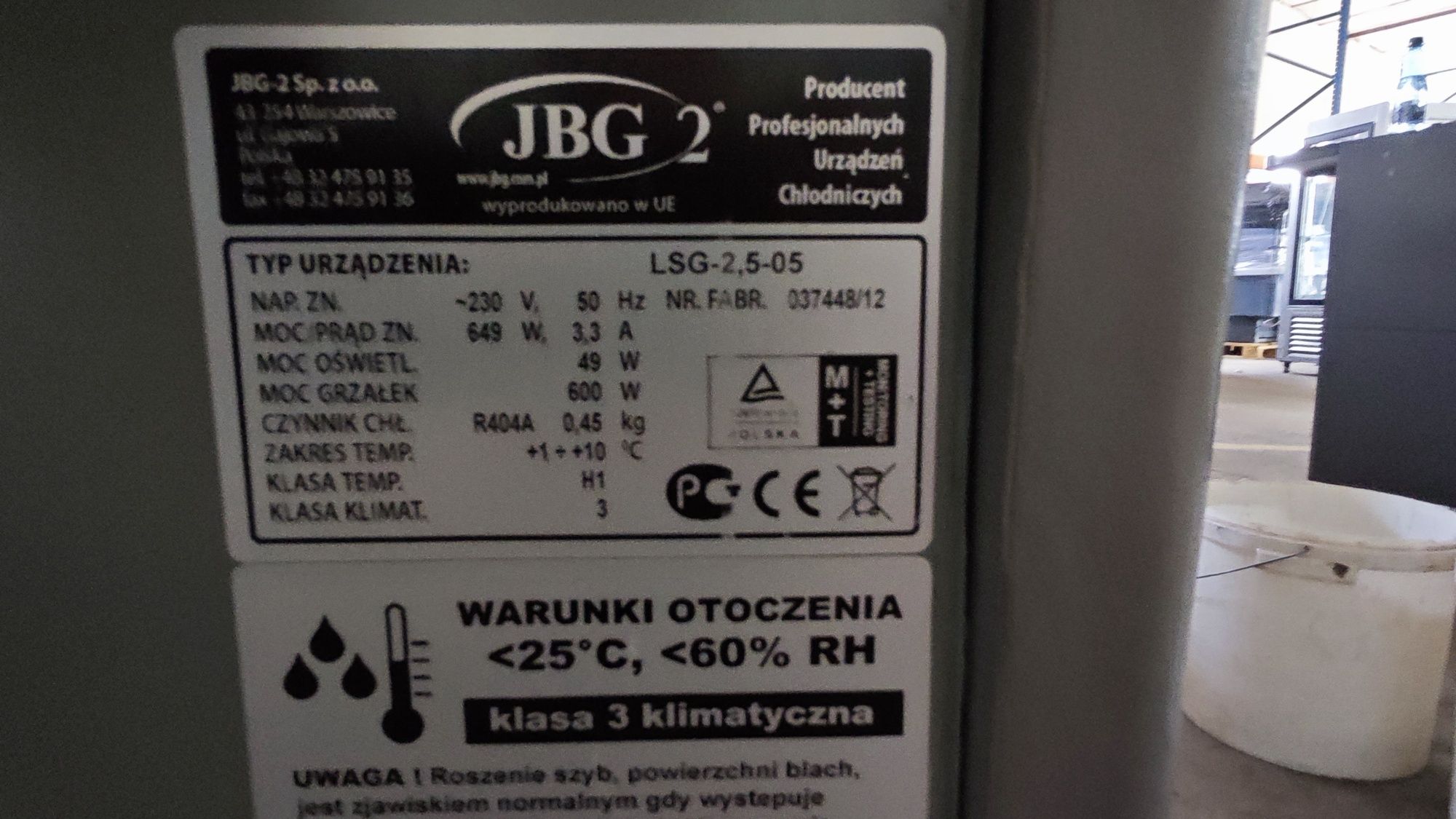 Lada chłodnicza 2,5m JBG2