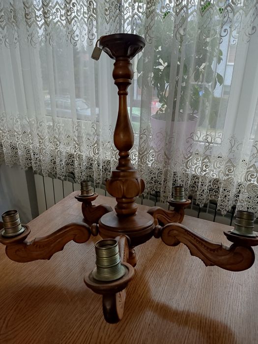 Żyrandol duży piecioramienny
