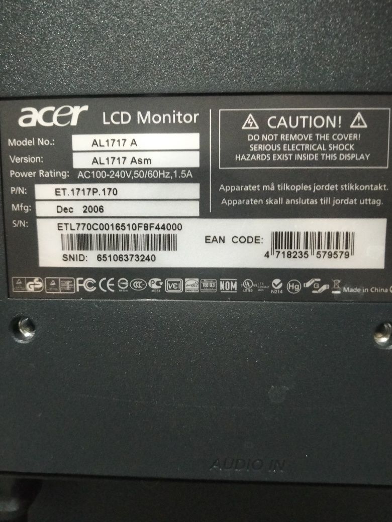 Монитор Acer 17''