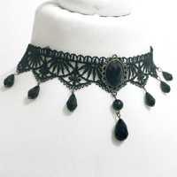 Gotycki naszyjnik Gothic koronka choker dusik Victorian cosplay lolita