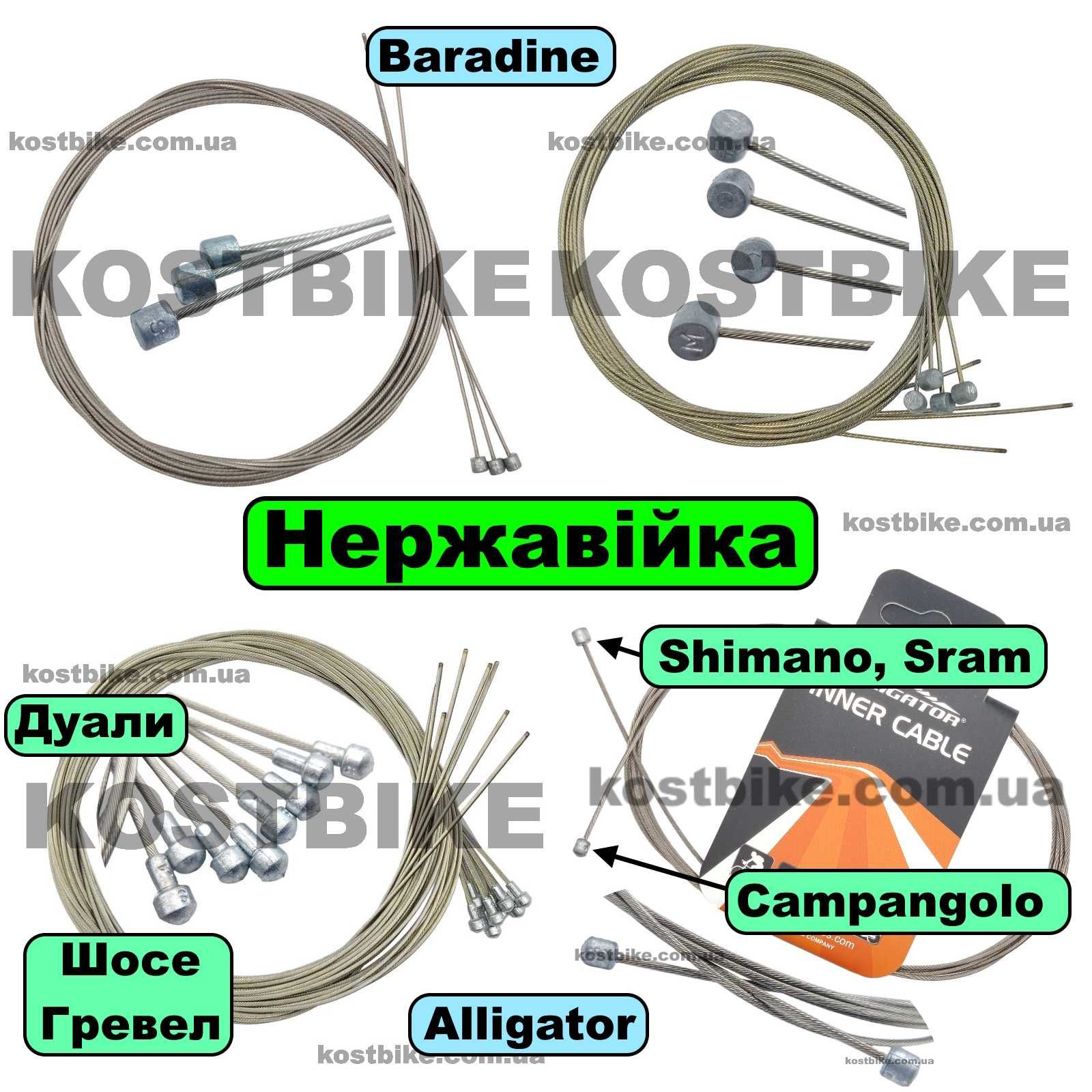 Трос нержавейка переключения передач, тормоза МТБ, шоссе, гревела
