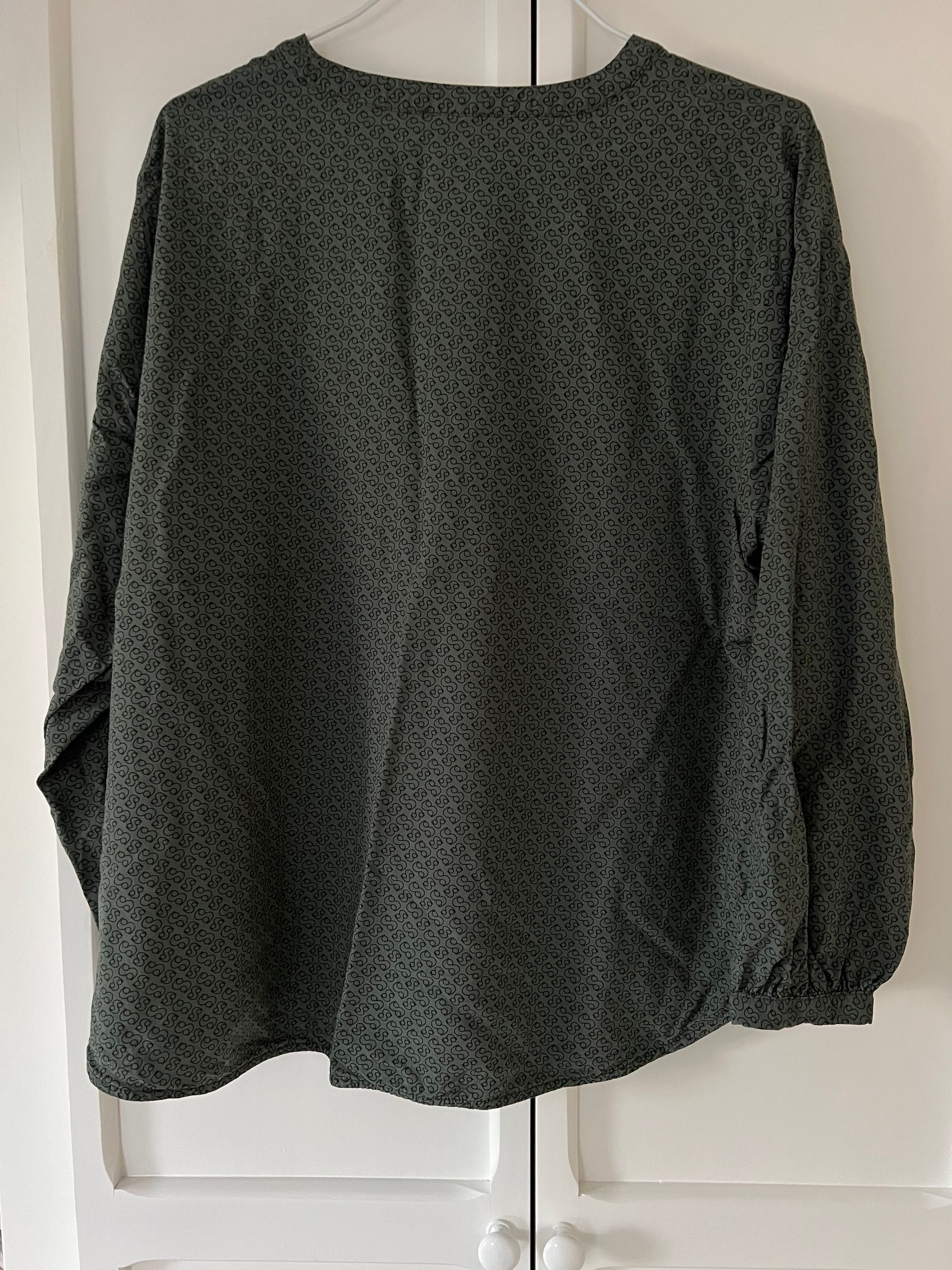 Bluzka S. Oliver 46 XL zielona w czarne wzorki