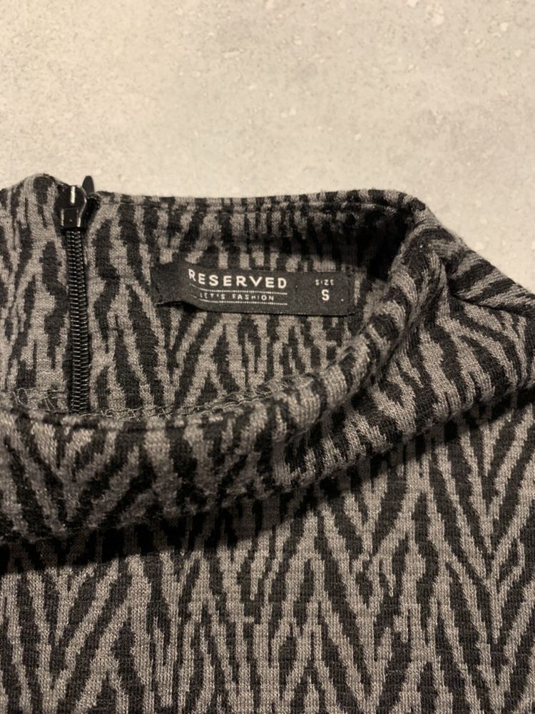 Bluza bluzka sweter Reserved golf szara zebra