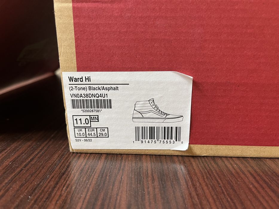 Vans Ward Hi/szaro-czarne/rozmiar 44,5