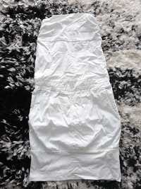 Sukienka midi mini biała tuba bez rękawów odkryte plecy S 36