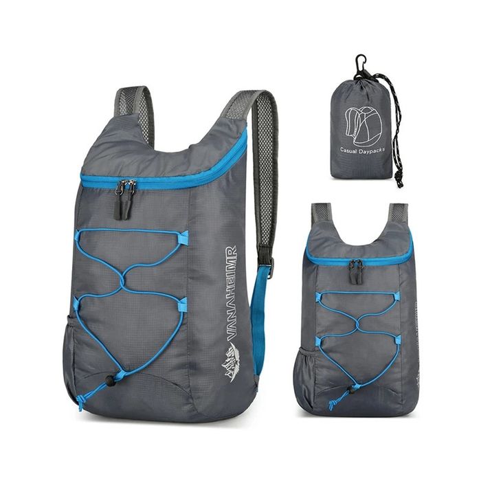 Mini Plecak 15L na Rower Turystyczny Składany Vanaheimr Szary + Błękit